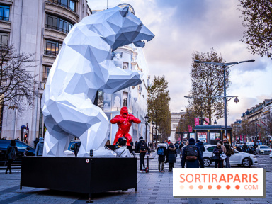 Exposition de Richard Orlinski avec Georges V et sur les Champs-Elysées