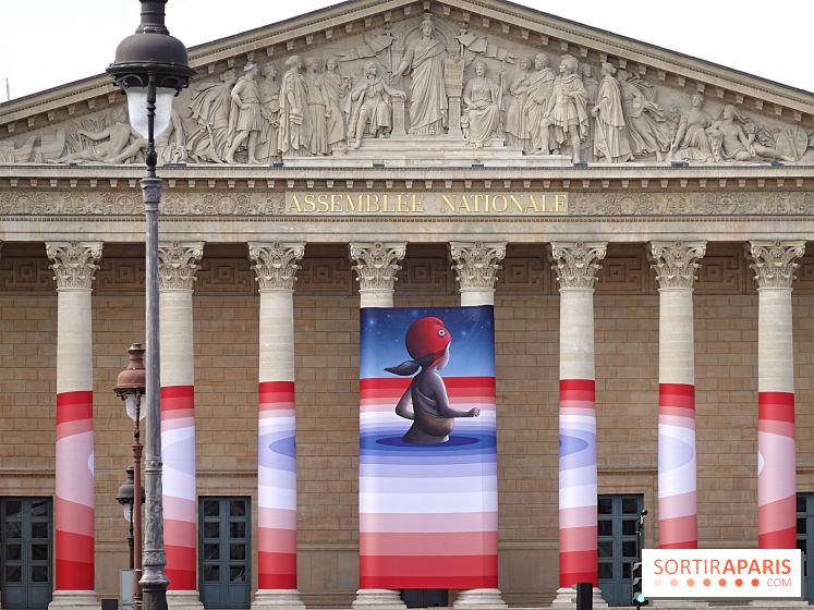 Seth habille la colonnade de l’Assemblée nationale - nos photos