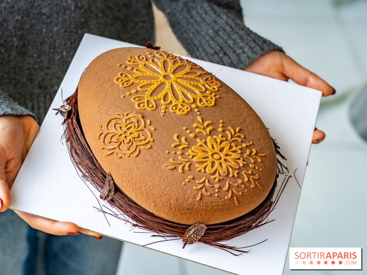 Le gâteau et chocolat de Pâques de Nina Métayer 2024, Pisanki et nénuphar au programme