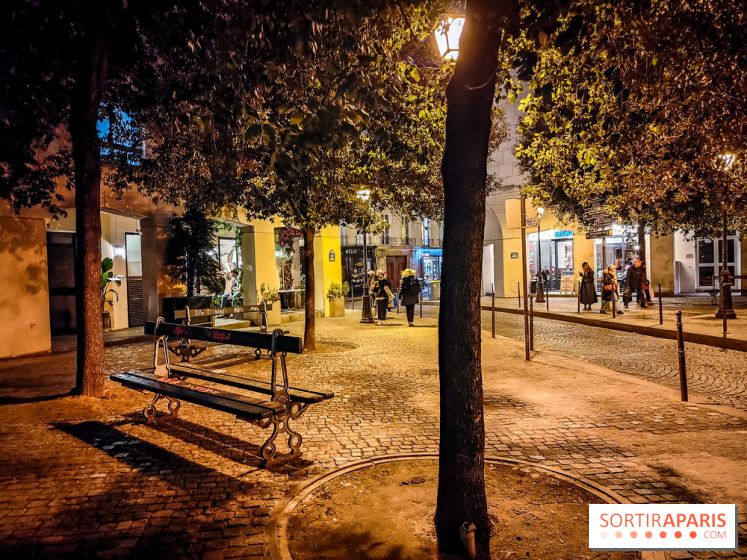 Visuels Paris - place de Thorigny nuit - banc