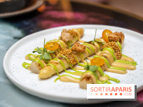 Rivages restaurant du Scribe par Martin Simolka - asperges blanches des landes - moutarde fumée - kumquat