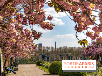 Parc de Bécon à Courbevoie - Pavillon des Indes - Cerisiers en fleurs