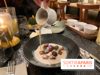 Ma Dame, le restaurant de l'hôtel Marignan Champs-Elysées - Bouillon châtaignes guanciale ricotta