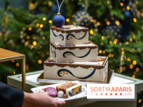 La bûche coffrets de Noël en trompe l'œil de Ladurée 2024 par Julien Alvarez et les créations de fête -  A7C2342