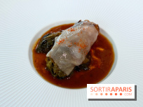 Geoélia - Sucrine braisée, jus de homard, sauce Grand Veneur