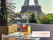 Bar Les Ombres : cocktails & tapas sur le rooftop du Musée du Quai Branly avec vue sur la tour Eiffel