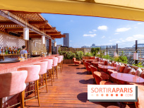 La terrasse en rooftop du Kinugawa à l'hôtel Sax Paris 7e