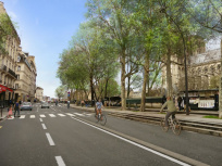 La nouvelle Piste cyclable sécurisée entre Ivry à la place Valhubert (5e)