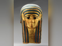 Grand masque funéraire Cartonnage doré et peint, 36 cm (H) Collection particulière © D.R. / Paul Louis