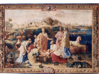 Exposition Poussin Galerie des Gobelins, exposition Nicolas Poussin et Moise Paris, exposition Nicolas Poussin Gobelins, exposition Tenture de Moïse Poussin Galerie des Gobelins | Moïse sauvé des eaux, d'après Nicolas Poussin Mobilier National © Isabelle Bideau