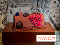 Les bûches de Noël 2024 de Jean-Paul Hévin, le maitre du chocolat : bûche corail