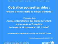 Rassemblement au Trocadéro pour les droits de l'enfant : Opération Poussette vides