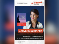 Marlène Schiappa en dédicace au Publicis Drugstore