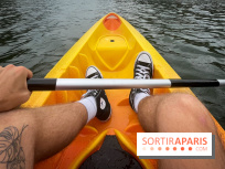 Du kayak et du canoë gratuit sur la Seine face à l'Île Saint-Louis à la base nautique du Bras Marie