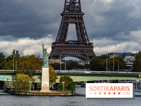 visuel Paris visuel  -  ile aux cygnes - statue de la liberté - temps gris