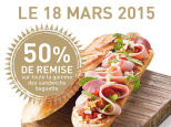 Vente flash Class'croute : -50% sur les sandwichs baguette