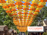 Un ciel de parapluies et tournesols à Bercy Village, l'installation magique de Patrícia Cunha