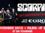 Scorpions en concert à Paris Bercy en novembre 2015 avec Europe