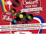 Concert pour tous : Mika en concert gratuit à la Bastille 