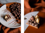 La recette du sablé au chocolat, crème orange et praliné noisettes de Pierre Augé