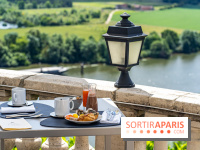 Le Brunch à volonté du belvédère au Domaine de la Corniche dans les Yvelines - photos -  table en terrasse avec vue