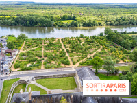 Le Château de la Roche Guyon, le château troglodyte dans le Val-d'Oise - 95 -  vue Jardin potager