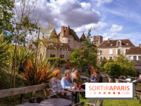 La terrasse du Moulin de Nemours, la guinguette estivale en bord de Loing 77 - A7C04893