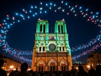 Spectacle de drones gratuit pour clôturer les Lueurs de Mantes 2, le parcours des Yvelines