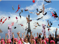 Un grand lancer de soutien-gorge au Trocadéro : Pink Bra Spring 2018