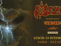 Saxon en concert au Bataclan de Paris en octobre 2018