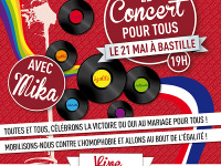 Le Concert pour tous : concert gratuit à Paris Bastille pour célébrer le Mariage pour Tous