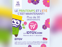 iDTGV lance l’ouverture de ses ventes Printemps / Été