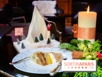 Bûche de Noël 2023 au Plaza Athénée : Mont Plaza, un trompe-l'œil enneigé pour les fêtes
