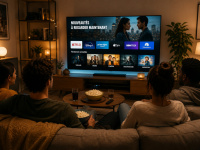 Soirée streaming entre amis devant la télévision