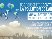 Manifestation de poussettes, cyclistes, piétons,... pour sauver les berges de Seine !