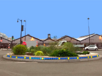 Installation de l'œuvre 'Précieuse brillance' de Nathalie Junod Ponsard sur la place de l'Europe