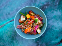 La recette du Riz Rouge Bio de Camargue sauté façon Thaï d'Armand Arnal, chef de La Chassagnette