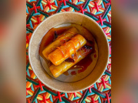 La recette des crêpes Suzette orange et cerise de Mélanie Serre