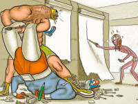 Le Catch de Dessinateurs à Moustache au Petit Bain