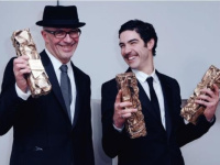 Le réalisateur Jacques Audiard et l'acteur Tahar Rahim, samedi soir à Paris.
césars 2010