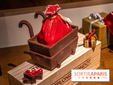 La Bûche de Noël d'Adrien Salavert aux Belles Perdrix de Troplong Mondot 2022 - hotte de vendanges du Père Noël