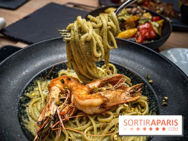 La Vela, le restaurant italien - méditerranéen de Boulogne - - pâtes - linguine - la vela - gambas