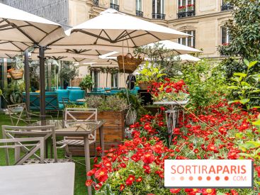 La terrasse cachée du Joy à l'Hôtel Fouquet's 2023 : le jardin de coquelicots