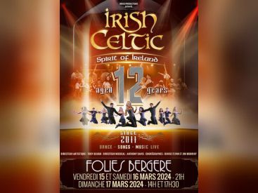 Irish Celtic aux Folies Bergère Paris : Spectacle événement les 15, 16 et 17 mars 2024