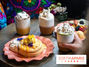 Brunch indien à Paris par Baranaan et Pingwoo -  Indian pancake et latte chat 3D