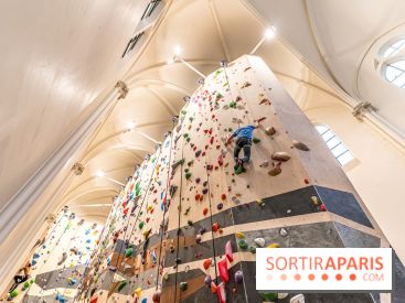 Climbing District Sèvres-Lecourbe, la salle d'escalade dans l'ancienne église Sainte-Rita dans le 15e -  A7C2049