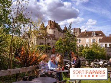 La terrasse du Moulin de Nemours, la guinguette estivale en bord de Loing 77