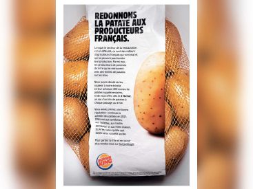 Burger King vous offre un kilo de pommes de terre pour soutenir les agriculteurs