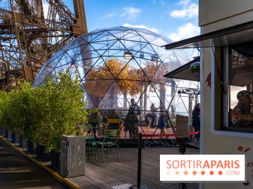 Bulle d'automne de la tour Eiffel : arbre géant et jeu grandeur nature au sommet de Paris