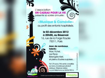 soirée de noel un cadeau pour la vie, musique et comédie